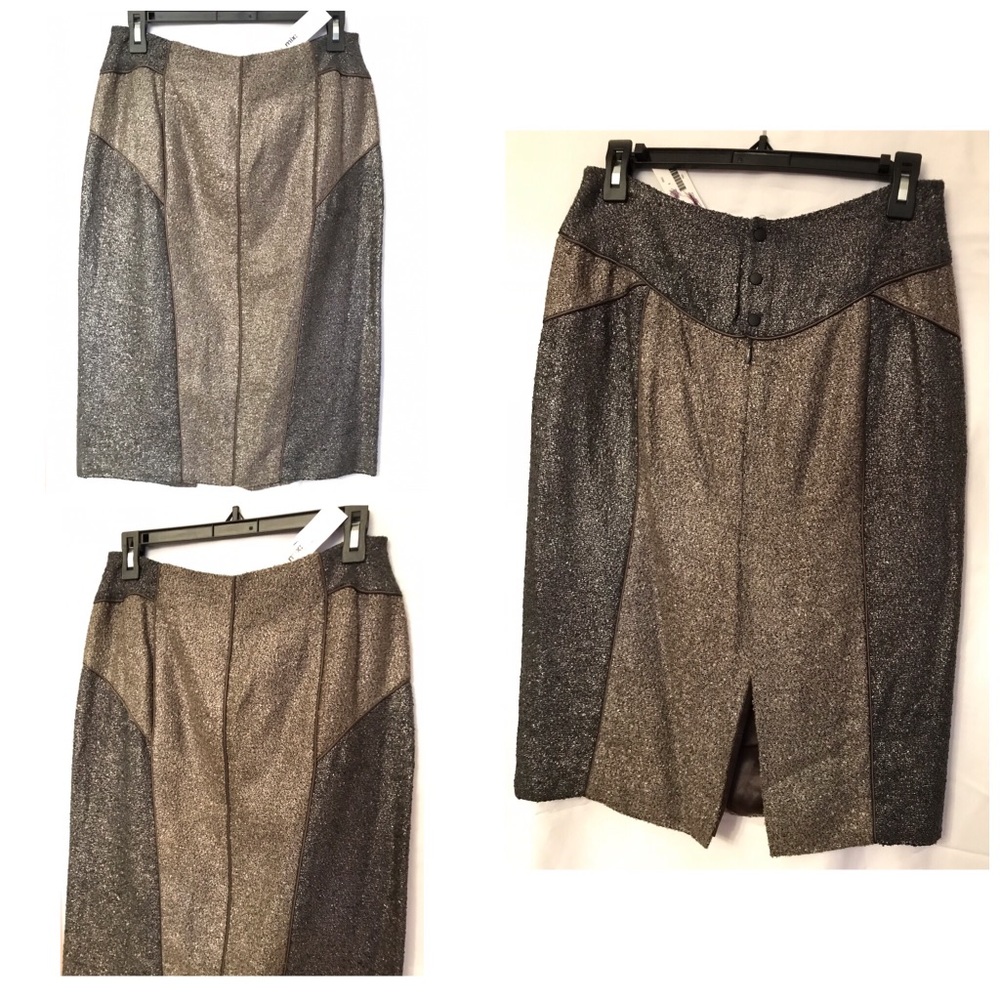 Grey Silver Metallic Skirt